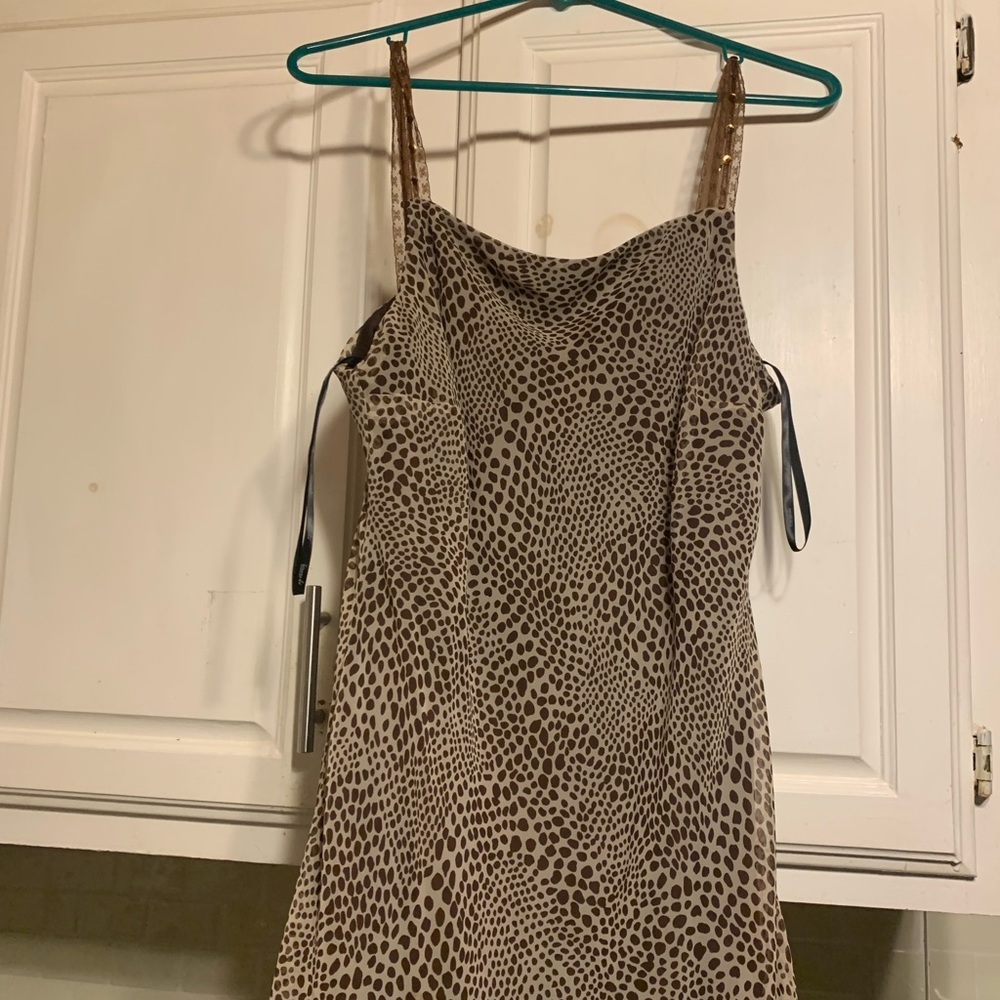Chiffon Lined Leopard Dress evening cocktail party dress womens - Picture 5 of 12